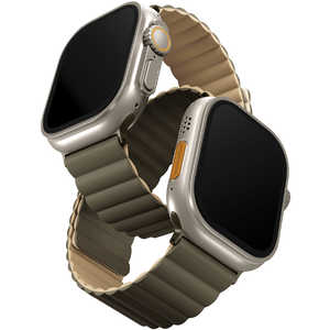 KENZAN UNIQ REVIX REVERSIBLE MAGNETIC APPLE WATCH STRAP oh 49/45/44/42MM - MOSS (MOSS GREEN/TAN) UNIQ-49MM-REVMGRNTAN