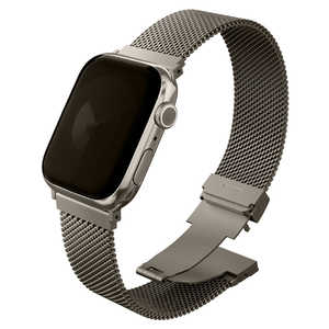 KENZAN UNIQ DANTE PRO APPLE WATCH SELF-ADJUSTABLE MESH STEEL BAND �o���h 42/41/40MM - TITANIUM SLIVER UNIQ-42MM-DANPTSIL
