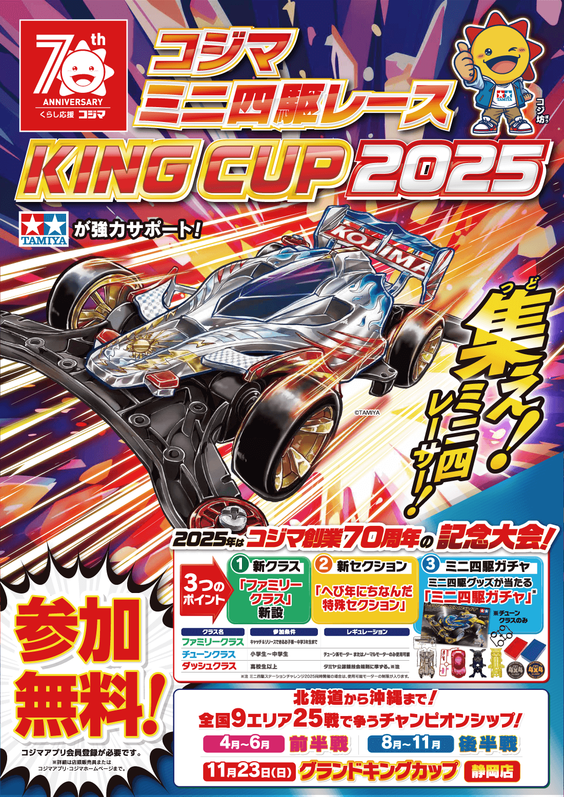 コジマミニ四駆レースキングカップ2025 70周年記念大会