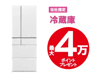 冷蔵庫最大4万ポイントプレゼント