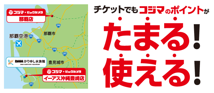 チケットでもコジマのポイントがたまる！使える！