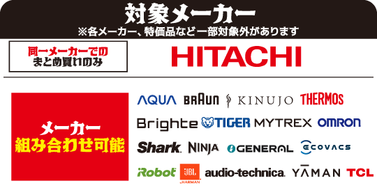 対象メーカー