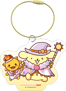 黄色のアクリルワイヤーキー＆チャーム
