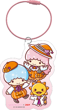 薄ピンクのアクリルワイヤーキー＆チャーム
