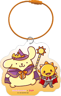 オレンジ色のアクリルワイヤーキー＆チャーム
