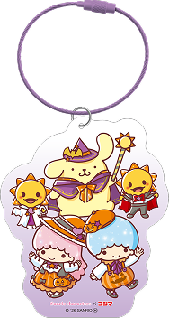 紫色のアクリルワイヤーキー＆チャーム