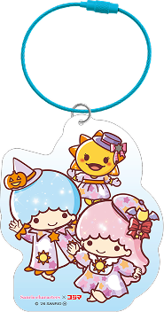 青色のアクリルワイヤーキー＆チャーム