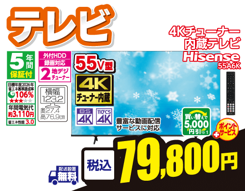 テレビ79,800円
