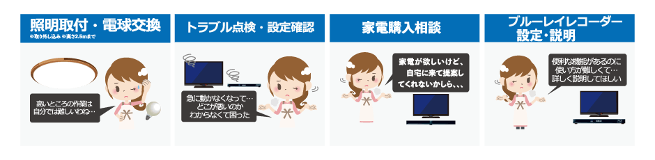 電球交換など