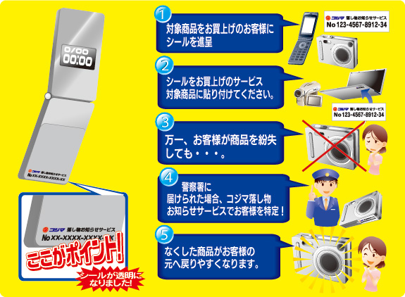 Kojima Net 店舗からのお知らせ 店舗サービス 落し物お知らせサービス